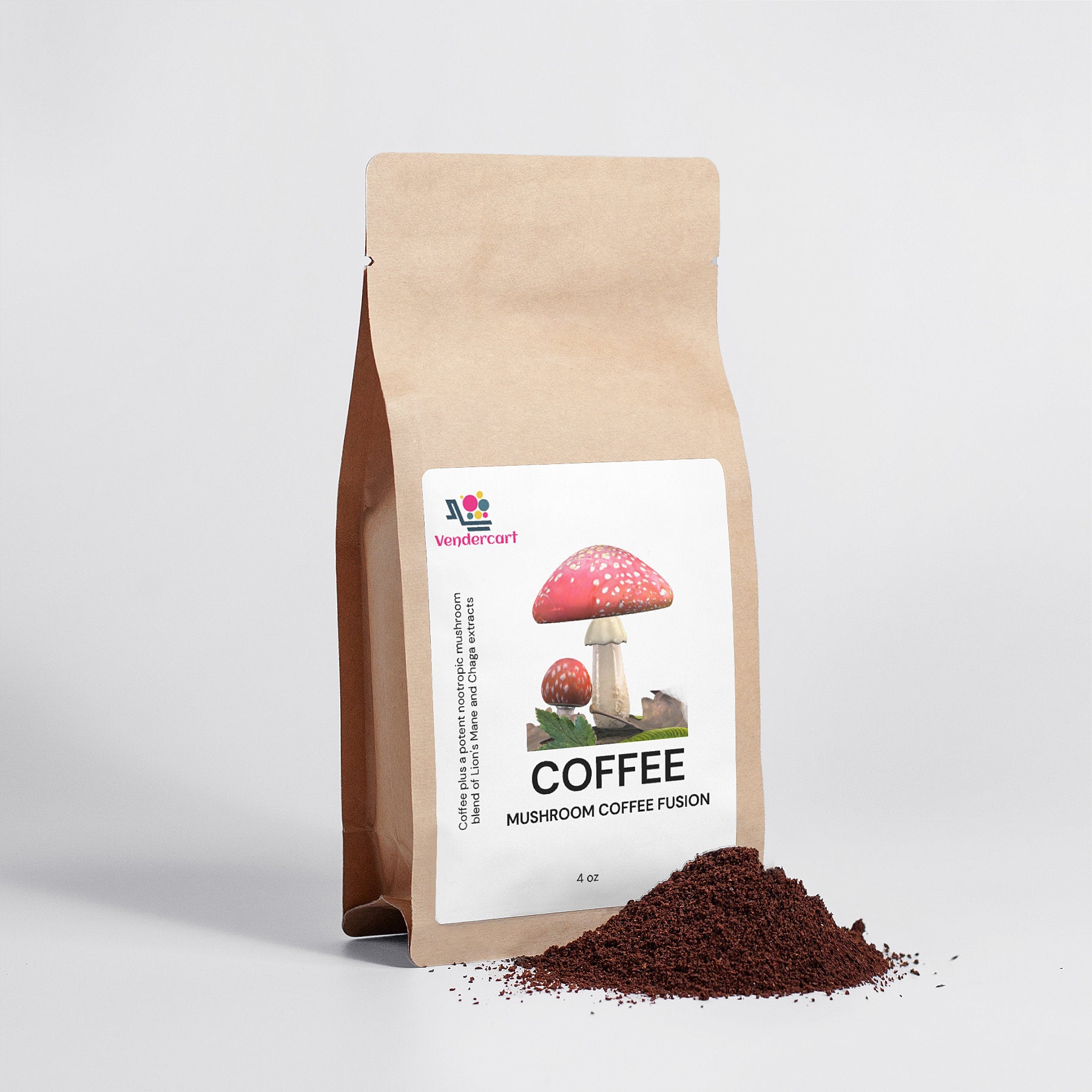 Mushroom Coffee Fusion - Lion’s Mane & Chaga 4oz Vendercart