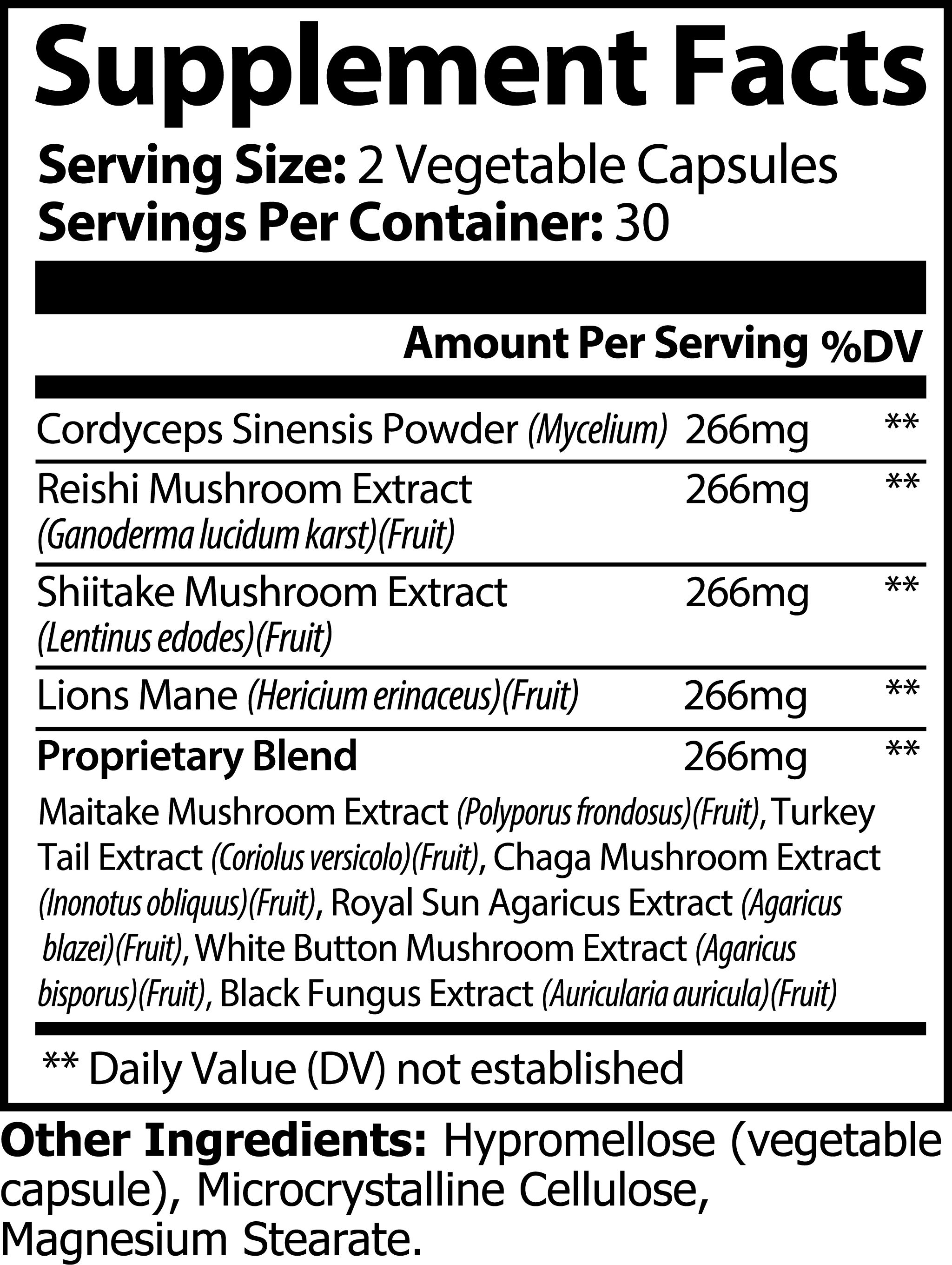 Mushroom Complex 10 X Vendercart
